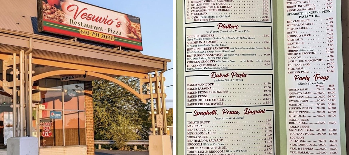 Vesuvio's Restaurant & Pizza Menu