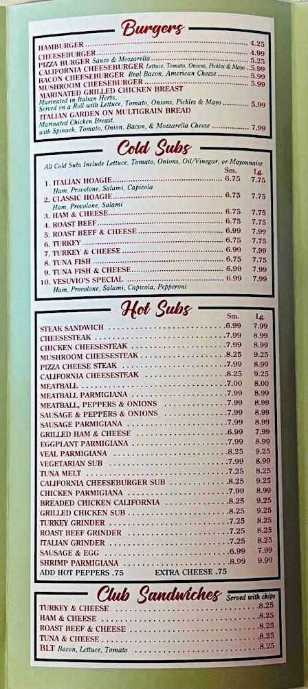 Vesuvio's Restaurant & Pizza Menu image 2